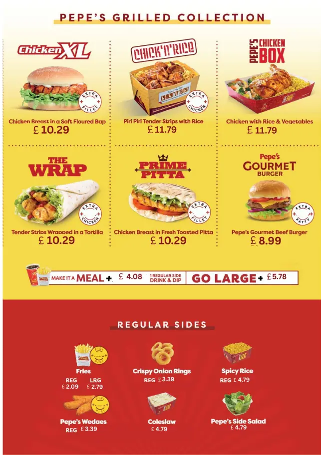 Pepe’s Grilled Menu UK 2025