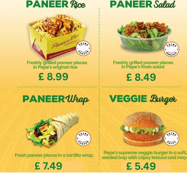 Pepes Vegetable Menu 2025